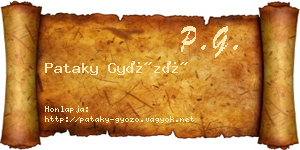 Pataky Győző névjegykártya